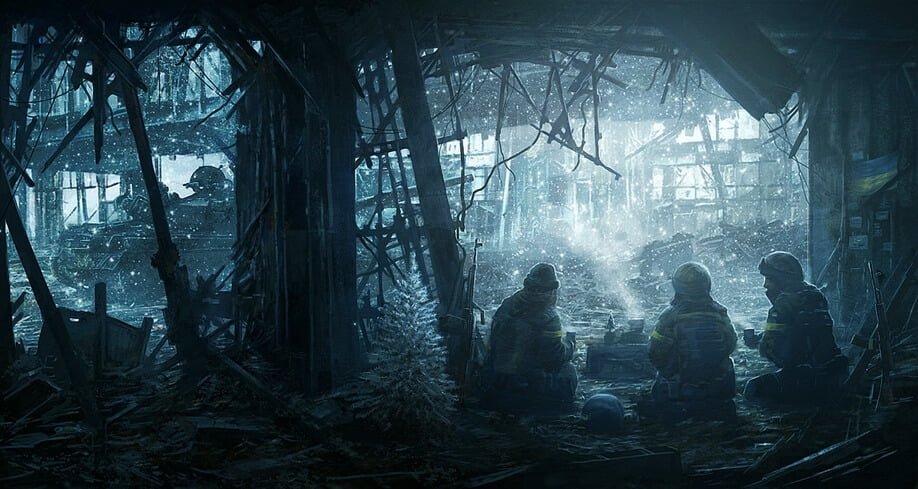 Digital art inspired by Ukrainian soldiers