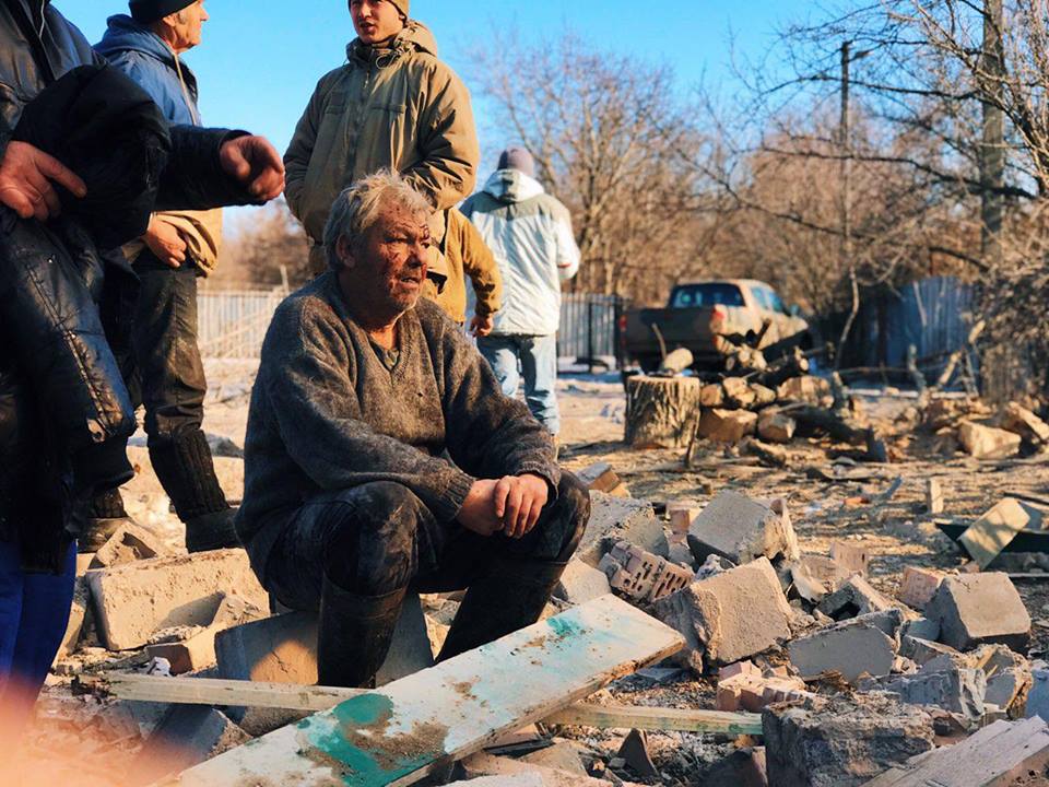 Russia-backed troops fire 152-mm precision-guided munitions upon a residential area in Donbas