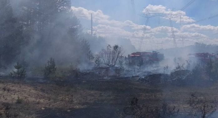 The fire in the Chornobyl zone increased its area to 250 acres
