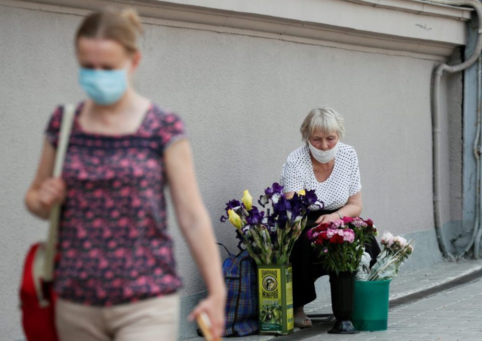 Healthcare workers in Ukraine treating COVID-19 patients in hospital ward during coronavirus pandemic emergency response situation