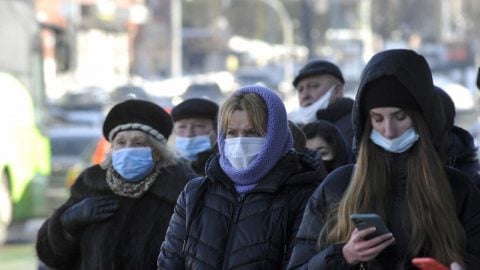 Healthcare workers treating COVID-19 patients in Ukraine hospital during pandemic Day 571 with ongoing system pressure