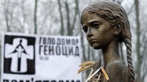 SBU archival documents displayed on Holodomor Remembrance Day showing Soviet-era records and historical materials related to Ukraine famine