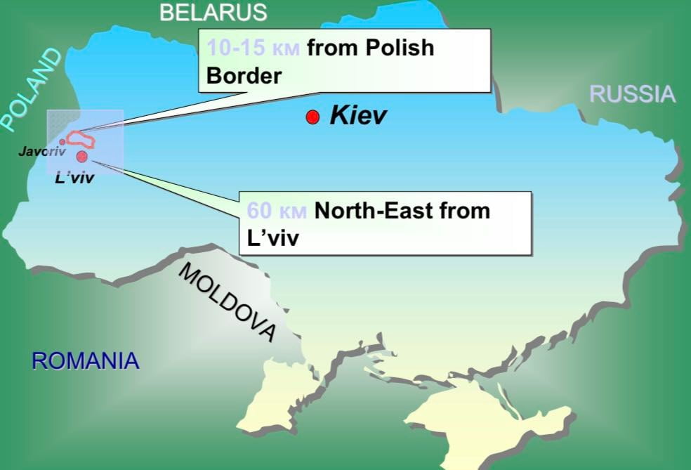 Russian cruise missiles attack military base at Yavoriv, West Ukraine