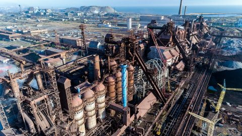 Azovstal steel plant in Mariupol heavily damaged by Russian attacks, occupiers reportedly planning to level the complex with large bombs.
