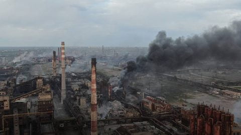 Medics aiding wounded defenders near the Azovstal steel plant as evacuation efforts gear up to prioritize the seriously injured