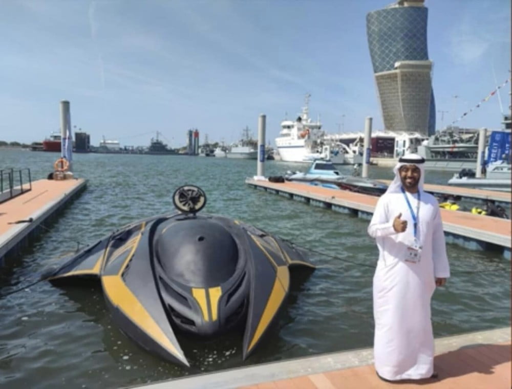 The Kronos stealth submarine prototype revealed by Highland Systems at a UAE defense expo, positioned as a potential naval platform for Black Sea missions