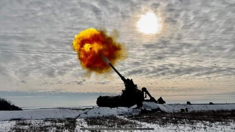 Ukrainian soldiers defending positions during heavy fighting on the eastern frontline amid Russia’s continuing invasion