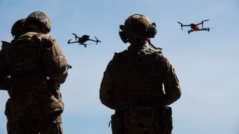 Ukrainian frontline soldiers and explosions amid air and missile strikes across Bakhmut and Donetsk frontlines on April 20 2023 during the Russia‑Ukraine war.