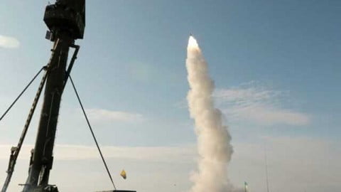 Debris of Russian Kinzhal hypersonic missile after successful Ukrainian air defense interception over Kyiv at night
