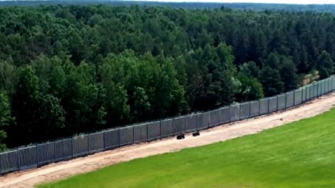 Polish border security patrol vehicle hit by gunfire near Belarus frontier illustrating cross‑border shooting escalation at EU border