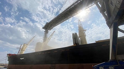 Cargo ship loaded with Ukrainian grain leaving Black Sea port under escort as Ankara efforts aim to keep corridor open without Russia