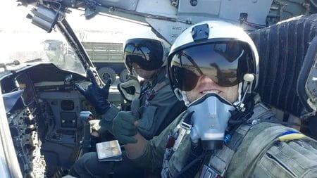 Ukraine pilot on combat duty and russian missile attacks
