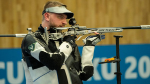 Serhii Kulish advanced to the final of the individual rifle shooting event at the 2024 Olympics