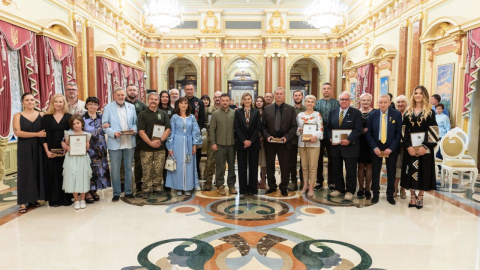President Volodymyr Zelenskyy and First Lady Olena Zelenska present the “National Legend of Ukraine” awards to 11 outstanding figures in culture, sport & service. :contentReference[oaicite:0]{index=0}