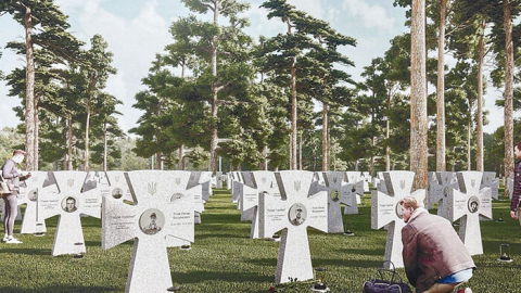 Construction site for Ukraine National Military Cemetery project in Kyiv region with controversial newly formed contractor winning tender