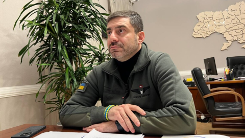 Screenshot from a press briefing by Ukraine’s Parliamentary Commissioner for Human Rights condemning the execution of Ukrainian prisoners of war and war crime violations.