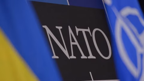 Delegates at a NATO Parliamentary Assembly session voting on a resolution to urge member states to admit Ukraine to the alliance as soon as possible.