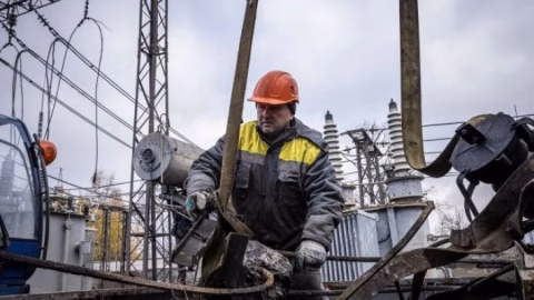 Drone and missile strikes damage Ukraine’s energy infrastructure with destroyed power facilities and smoke over cities, illustrating war’s impact.