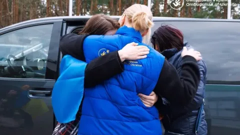 Ukrainian children reunited with their families after being safely returned from Russian occupation as part of the Bring Kids Back UA initiative.