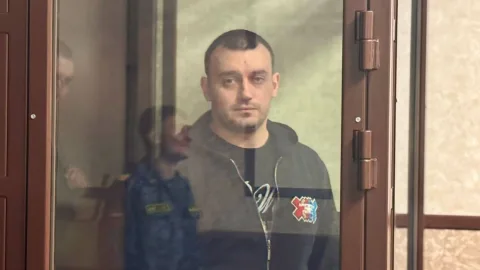 Zaporizhzhia Nuclear Power Plant engineer in court during sentencing by Russian occupation authorities on controversial terrorism charges.
