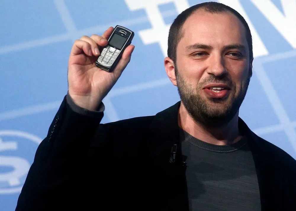 Jan Koum, Kyiv-born co-founder of WhatsApp, seen speaking or at a tech event highlighting his journey from Ukrainian immigrant to global tech success. :contentReference[oaicite:1]{index=1}