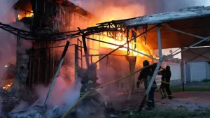 Russia launched missile and drone attacks on Kharkiv overnight, causing large fires to break out