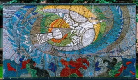 Recreated “Boryviter” Mosaic by Alla Horska in Kyiv