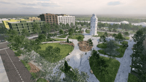 Construction site in Bila Tserkva — new social housing for displaced Mariupol residents 2025