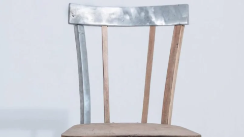 Sculpture made of damaged Ukrainian furniture and missile fragments – war art 2025