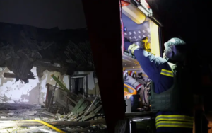 Smoke rising over Cherkasy after massive Russian drone attack on critical infrastructure