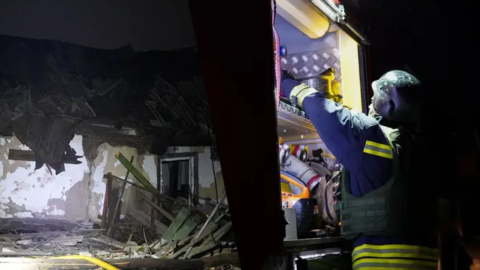 Smoke rising over Cherkasy after massive Russian drone attack on critical infrastructure