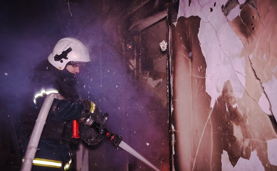 Major Fire Erupts in Kharkiv After Enemy Attack