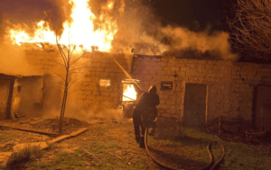 Nighttime smoke and damage in Kryvyi Rih after Russian drone attack