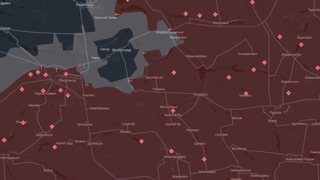 Ukrainian Forces Shift to Stronger Positions Near Myrnohrad