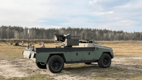 Protector unmanned ground system with combat module tested by Ukrainian Armor