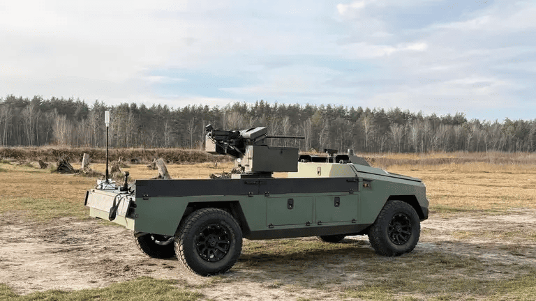 Protector unmanned ground system with combat module tested by Ukrainian Armor
