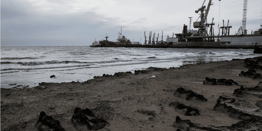 Cargo ship at Black Sea, representing vessel transporting looted grain from Mariupol to Türkiye, 2025