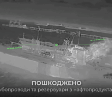 SBU Releases Footage of Strike on Major Tamannaftogaz Oil Terminal in Russia
