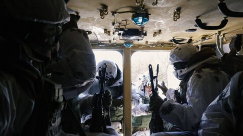 Ukrainian defenders and destroyed battlefield equipment under overcast winter skies as fierce fighting and strikes continue on Jan 28, 2026.