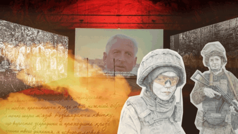 Contemporary Ukrainian war art installation and mixed-media pieces reflecting displacement, trauma, memory and resilience on the fourth invasion anniversary. :contentReference[oaicite:2]{index=2}