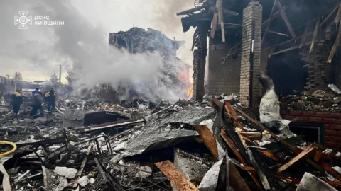 Smoke and explosions over Ukrainian energy infrastructure after Russia’s massive overnight missile and drone barrage damaged critical facilities