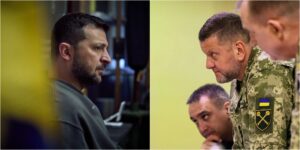 Documentary still highlighting debate over Ukraine leadership decisions and military preparedness before Russia’s full-scale invasion.