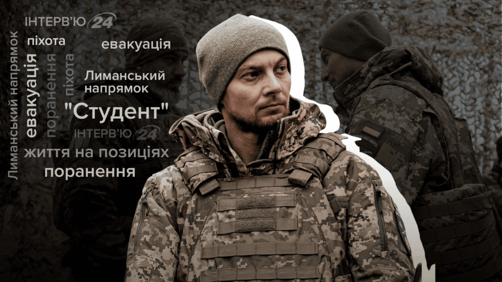 Infantryman at Lyman front line wrapped in winter gear with shrapnel wound, reflecting life at positions and front-line realities