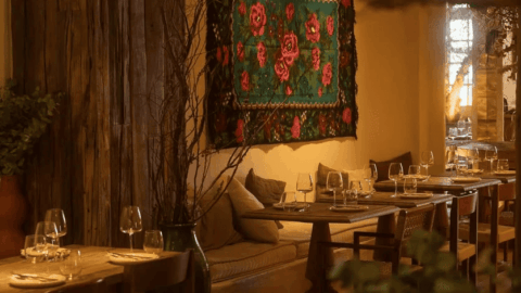 Interior and dishes at SINO Ukrainian restaurant in London, recently included in the Michelin Guide for modern cuisine