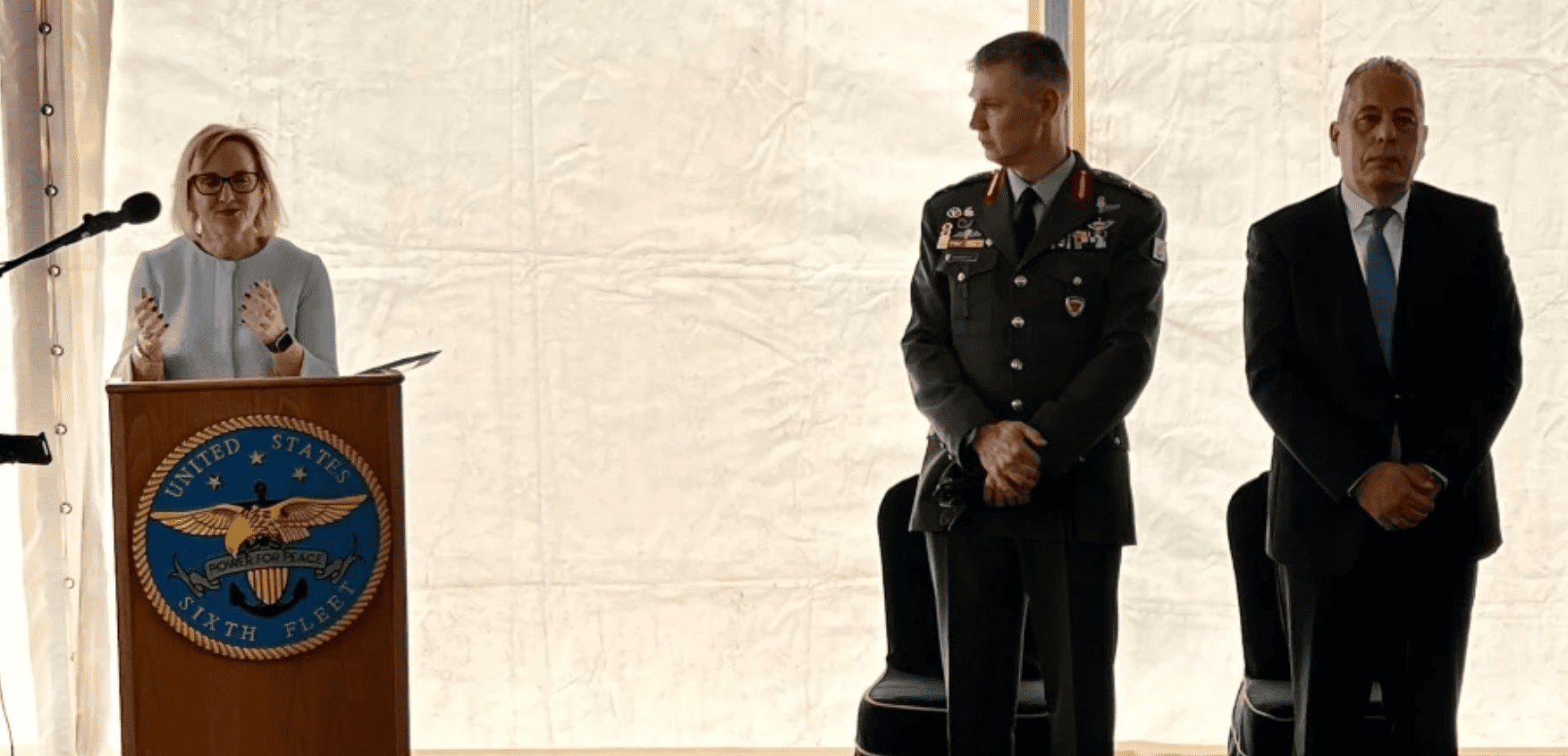 US diplomat Julie Davis during official engagement representing United States policy in Ukraine amid ongoing war