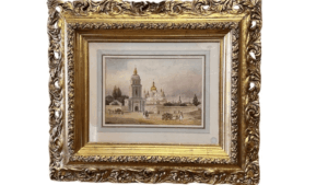 Watercolor by Taras Shevchenko depicting St Michael’s Golden-Domed Monastery in Kyiv, recently rediscovered and exhibited