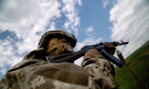 Ukrainian soldiers during frontline combat amid Russia-Ukraine war developments on May 14, 2026