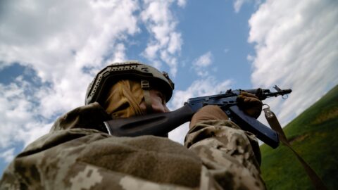 Ukrainian soldiers during frontline combat amid Russia-Ukraine war developments on May 14, 2026